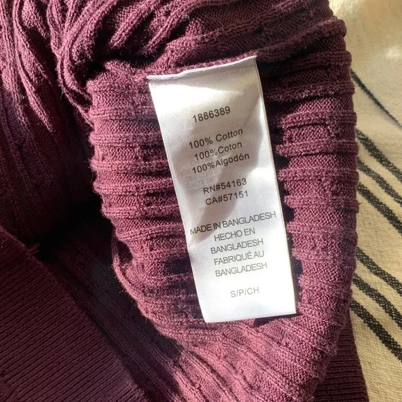 100 Cotton,Tommy Hilfiger women Deep dark purple Crewneck Sweater - Picture 5 of 10